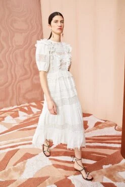 ULLA JOHNSON Guinevere Dress - Pristine -Olivia Fashion Shop Guinevere Dress PRISTINE 03