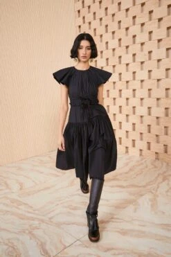 ULLA JOHNSON Delmara Dress - Noir -Olivia Fashion Shop SHOT 056 ULLA JOHNSON DELMARA DRESS NOIR UJ990114 0025