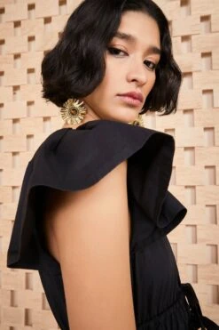 ULLA JOHNSON Delmara Dress - Noir -Olivia Fashion Shop SHOT 056 ULLA JOHNSON DELMARA DRESS NOIR UJ990114 0077