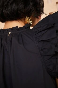 ULLA JOHNSON Eden Dress - Noir -Olivia Fashion Shop SHOT 075 ULLA JOHNSON EDEN DRESS NOIR UJ990115 0175