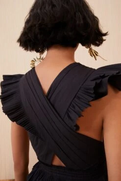 ULLA JOHNSON Aurore Dress - Noir -Olivia Fashion Shop SHOT 132 0125 ulla johnson black aurore dress noir UJ view 6 3e1eecc3 7027 4cc6 a719 ea2f733e468c