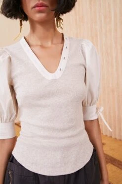 ULLA JOHNSON Pia Top - Oatmeal -Olivia Fashion Shop SHOT 137 0066 ulla johnson white pia top oatmeal UJ99 view 6