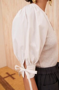 ULLA JOHNSON Pia Top - Oatmeal -Olivia Fashion Shop SHOT 137 0136 ulla johnson white pia top oatmeal UJ99 view 3