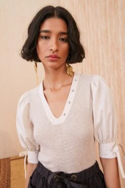 ULLA JOHNSON Pia Top - Oatmeal -Olivia Fashion Shop SHOT 137 0146 ulla johnson white pia top oatmeal UJ99 view 7