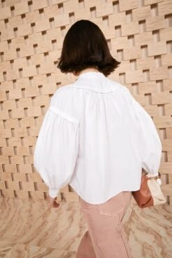 ULLA JOHNSON Marika Blouse - Blanc -Olivia Fashion Shop SHOT 165 ULLA JOHNSON MARIKA BLOUSE BLANC UJ990208 0098