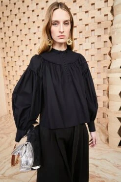 ULLA JOHNSON Marika Blouse - Noir -Olivia Fashion Shop SHOT 207 ULLA JOHNSON MARIKA BLOUSE NOIR UJ990208 0062