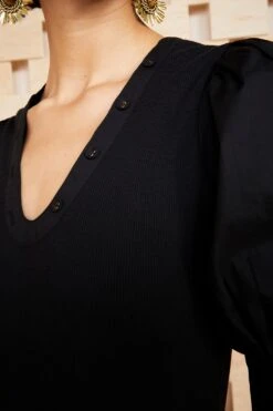 ULLA JOHNSON Pia Top - Noir -Olivia Fashion Shop TEST ULLA JOHNSON PIA TOP NOIR UJ990723 view 3