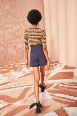 ULLA JOHNSON Abri Shorts - Midnight -Olivia Fashion Shop ULLA JOHNSON Abri Shorts MIDNIGHT 0006