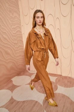 ULLA JOHNSON Aida Jumpsuit - Chestnut -Olivia Fashion Shop ULLA JOHNSON Aida Jumpsuit CHESTNUT 03