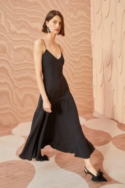 ULLA JOHNSON Alegria Dress - Noir -Olivia Fashion Shop ULLA JOHNSON Alegria Dress NOIR 03