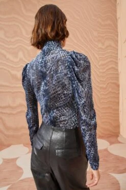 ULLA JOHNSON Althea Turtleneck - Marine -Olivia Fashion Shop ULLA JOHNSON Althea Turtleneck MARINE 0218