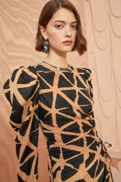 ULLA JOHNSON Amalie Dress - Onyx -Olivia Fashion Shop ULLA JOHNSON Amalie Dress ONYX 0115