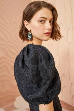 ULLA JOHNSON Amandine Dress - Noir -Olivia Fashion Shop ULLA JOHNSON Amandine Dress NOIR 05