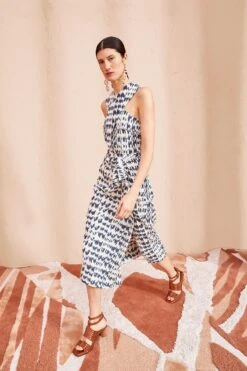 ULLA JOHNSON Amayah Dress - Indigo Ikat -Olivia Fashion Shop ULLA JOHNSON Amayah Dress INDIGO IKAT 04