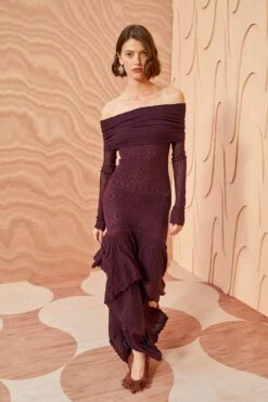 ULLA JOHNSON Ambrosia Dress - Mahogany -Olivia Fashion Shop ULLA JOHNSON Ambrosia Dress MAHOGANY 01 MAIN