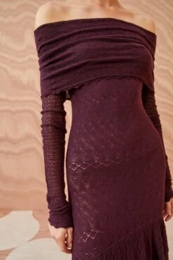 ULLA JOHNSON Ambrosia Dress - Mahogany -Olivia Fashion Shop ULLA JOHNSON Ambrosia Dress MAHOGANY 02 ALT