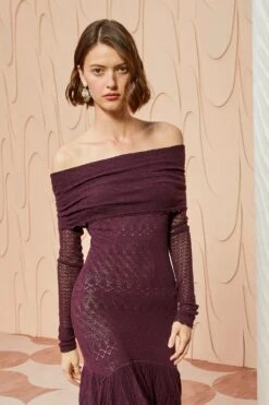 ULLA JOHNSON Ambrosia Dress - Mahogany -Olivia Fashion Shop ULLA JOHNSON Ambrosia Dress MAHOGANY 05