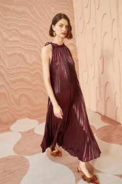 ULLA JOHNSON Amiko Dress - Mahogany -Olivia Fashion Shop ULLA JOHNSON Amiko Dress MAHOGANY 0040