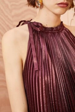 ULLA JOHNSON Amiko Dress - Mahogany -Olivia Fashion Shop ULLA JOHNSON Amiko Dress MAHOGANY 02 ALT