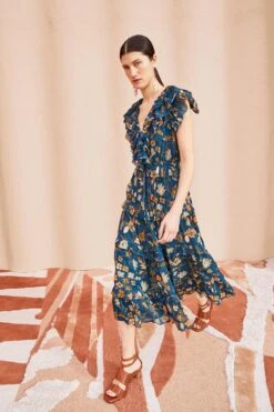ULLA JOHNSON Arisa Dress - Moonlight Floral -Olivia Fashion Shop ULLA JOHNSON Arisa Dress MOONLIGHT FLORAL 03