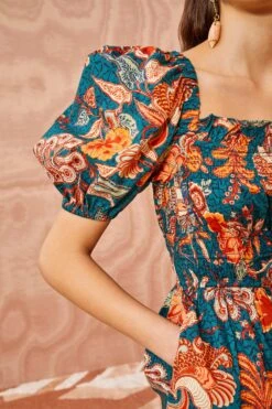 ULLA JOHNSON Arlo Playsuit - Delphinium -Olivia Fashion Shop ULLA JOHNSON Arlo Playsuit DELPHINIUM 03