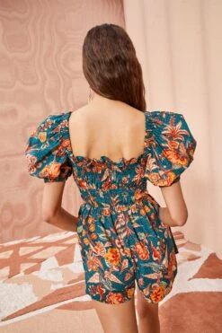 ULLA JOHNSON Arlo Playsuit - Delphinium -Olivia Fashion Shop ULLA JOHNSON Arlo Playsuit DELPHINIUM 04