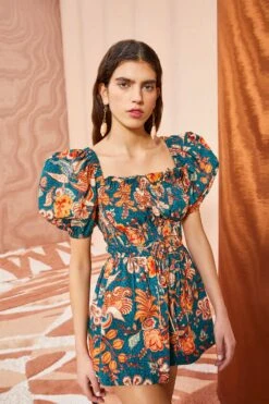 ULLA JOHNSON Arlo Playsuit - Delphinium -Olivia Fashion Shop ULLA JOHNSON Arlo Playsuit DELPHINIUM 05