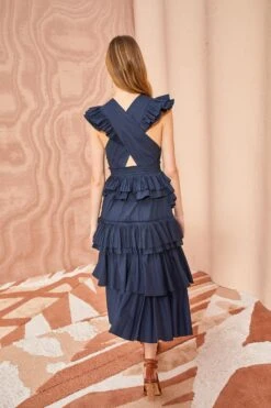 ULLA JOHNSON Aurore Dress - Midnight -Olivia Fashion Shop ULLA JOHNSON Aurore Dress MIDNIGHT 04