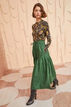 ULLA JOHNSON Blythe Skirt - Juniper -Olivia Fashion Shop ULLA JOHNSON Blythe Skirt JUNIPER 03