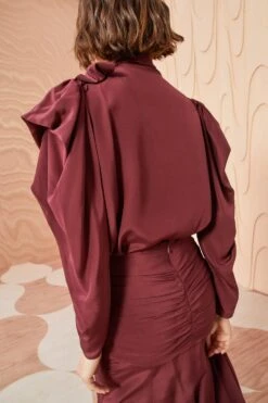 ULLA JOHNSON Brea Blouse - Mahogany -Olivia Fashion Shop ULLA JOHNSON Brea Blouse MAHOGANY 0193