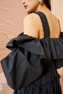 ULLA JOHNSON Caprice Dress - Noir -Olivia Fashion Shop ULLA JOHNSON Caprice Dress NOIR 05