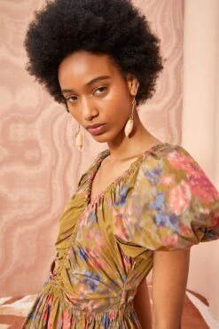 ULLA JOHNSON Cecile Dress - Bamboo -Olivia Fashion Shop ULLA JOHNSON Cecile Dress BAMBOO 03