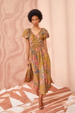 ULLA JOHNSON Cecile Dress - Bamboo -Olivia Fashion Shop ULLA JOHNSON Cecile Dress BAMBOO 05