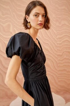 ULLA JOHNSON Cecile Dress - Noir -Olivia Fashion Shop ULLA JOHNSON Cecile Dress NOIR 05