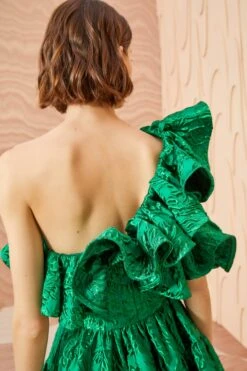 ULLA JOHNSON Cosima Gown - Emerald -Olivia Fashion Shop ULLA JOHNSON Cosima Gown EMERALD 0199