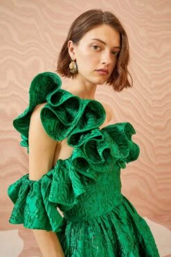 ULLA JOHNSON Cosima Gown - Emerald -Olivia Fashion Shop ULLA JOHNSON Cosima Gown EMERALD 02 ALT