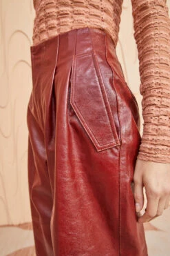 ULLA JOHNSON Cyrus Pant - Mahogany -Olivia Fashion Shop ULLA JOHNSON Cyrus Pant MAHOGANY 02 ALT