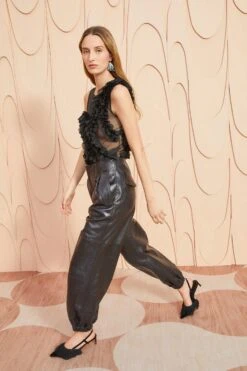 ULLA JOHNSON Cyrus Pant - Noir -Olivia Fashion Shop ULLA JOHNSON Cyrus Pant NOIR 0003