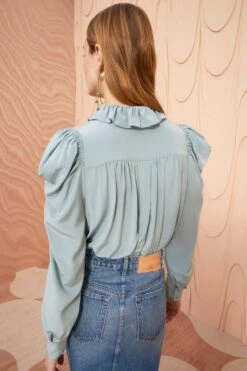 ULLA JOHNSON Dara Blouse - Agave 9 ULLA JOHNSON Dara Blouse - Agave -Olivia Fashion Shop ULLA JOHNSON Dara Blouse AGAVE 0157
