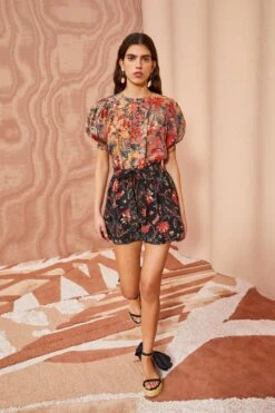 ULLA JOHNSON Dina Top - Coral Bloom -Olivia Fashion Shop ULLA JOHNSON Dina Top CORAL BLOOM 0055