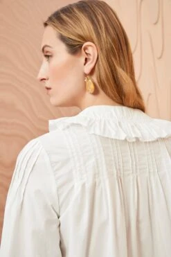 ULLA JOHNSON Dolores Blouse - Pristine 8 ULLA JOHNSON Dolores Blouse - Pristine -Olivia Fashion Shop ULLA JOHNSON Dolores Blouse PRISTINE 0039