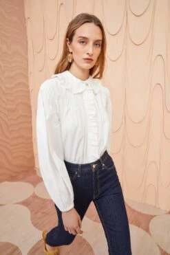 ULLA JOHNSON Dolores Blouse - Pristine 9 ULLA JOHNSON Dolores Blouse - Pristine -Olivia Fashion Shop ULLA JOHNSON Dolores Blouse PRISTINE 01 MAIN