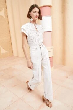 ULLA JOHNSON Eva Top - Blanc -Olivia Fashion Shop ULLA JOHNSON EVA TOP BLANC 03