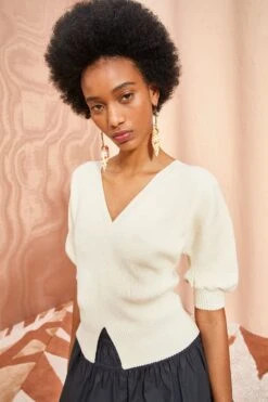 ULLA JOHNSON Eila Top - Chalk -Olivia Fashion Shop ULLA JOHNSON Eila Top CHALK 0092