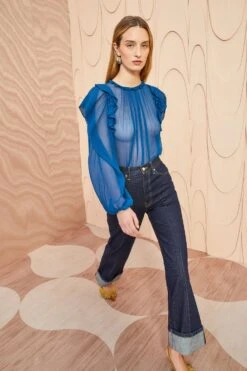 ULLA JOHNSON Elvia Blouse - Sapphire