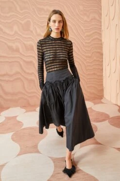 ULLA JOHNSON Emmy Skirt - Noir -Olivia Fashion Shop ULLA JOHNSON Emmy Skirt NOIR 01 MAIN