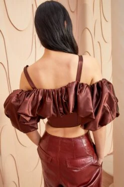 ULLA JOHNSON Fia Top - Mahogany -Olivia Fashion Shop ULLA JOHNSON Fia Top MAHOGANY 0183