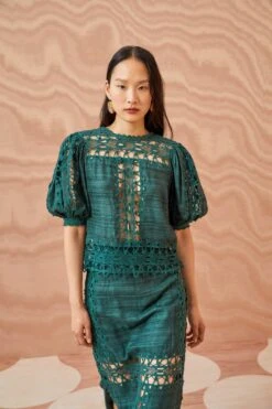 ULLA JOHNSON Gita Top - Cypress 8 ULLA JOHNSON Gita Top - Cypress -Olivia Fashion Shop ULLA JOHNSON Gita Top CYPRESS 01 MAIN