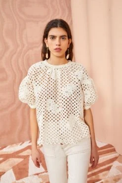 ULLA JOHNSON Grace Top - Pearl -Olivia Fashion Shop ULLA JOHNSON Grace Top PEARL 03