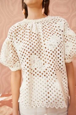 ULLA JOHNSON Grace Top - Pearl -Olivia Fashion Shop ULLA JOHNSON Grace Top PEARL 05